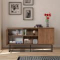 Amedeo Megapap melamine buffet in walnut color 140x36x72cm.