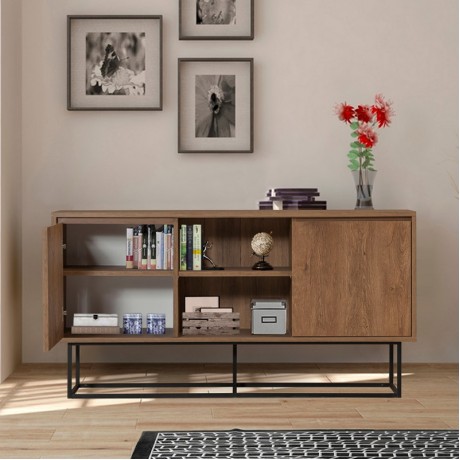 Μπουφές Amedeo Megapap χρώμα καρυδί 140x36x72εκ.