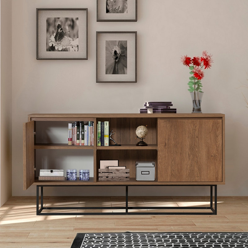Amedeo Megapap melamine buffet in walnut color 140x36x72cm.
