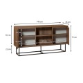 Amedeo Megapap melamine buffet in walnut color 140x36x72cm.