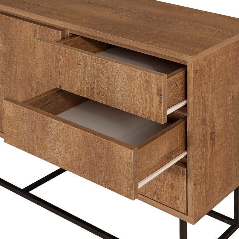 Amedeo Megapap melamine buffet in walnut color 140x36x72cm.