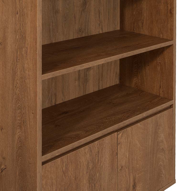 Amedeo Megapap melamine bookcase in walnut color 80x36x182cm.