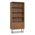 Amedeo Megapap melamine bookcase in walnut color 80x36x182cm.