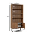 Amedeo Megapap melamine bookcase in walnut color 80x36x182cm.
