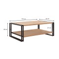 Coffee table Atlas Megapap metal - melamine color atlantic pine 110x70x40cm.