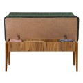 Two-seater sofa - Alden Megapap melamine bench - green fabric 110x40x85cm.