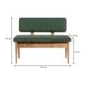 Two-seater sofa - Alden Megapap melamine bench - green fabric 110x40x85cm.