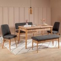 Two-seater sofa - Alden Megapap melamine bench - anthracite fabric 110x40x85cm.