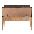 Two-seater sofa - Alden Megapap melamine bench - anthracite fabric 110x40x85cm.