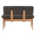 Two-seater sofa - Alden Megapap melamine bench - anthracite fabric 110x40x85cm.