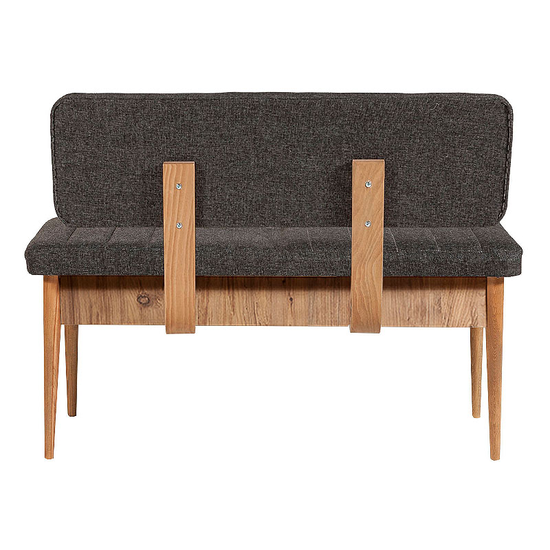 Two-seater sofa - Alden Megapap melamine bench - anthracite fabric 110x40x85cm.