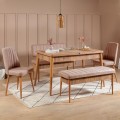 Two-seater sofa - Alden Megapap melamine bench - beige velvet 110x40x85cm.