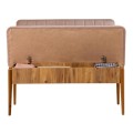 Two-seater sofa - Alden Megapap melamine bench - beige velvet 110x40x85cm.