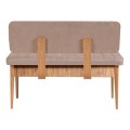 Two-seater sofa - Alden Megapap melamine bench - beige velvet 110x40x85cm.