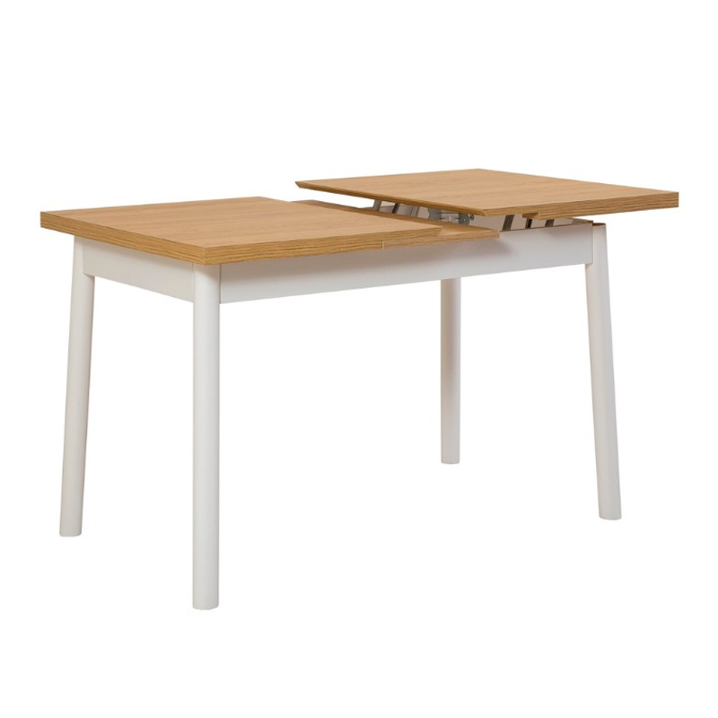 Jemmy Megapap melamine extendable table in natural - white color 120/153x75x77cm.