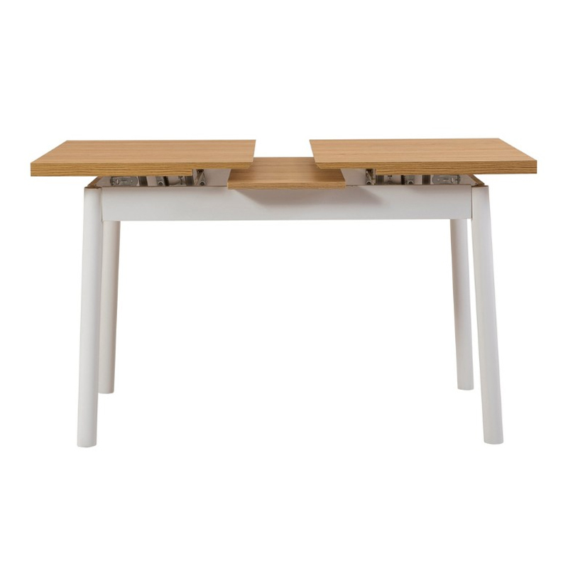 Jemmy Megapap melamine extendable table in natural - white color 120/153x75x77cm.