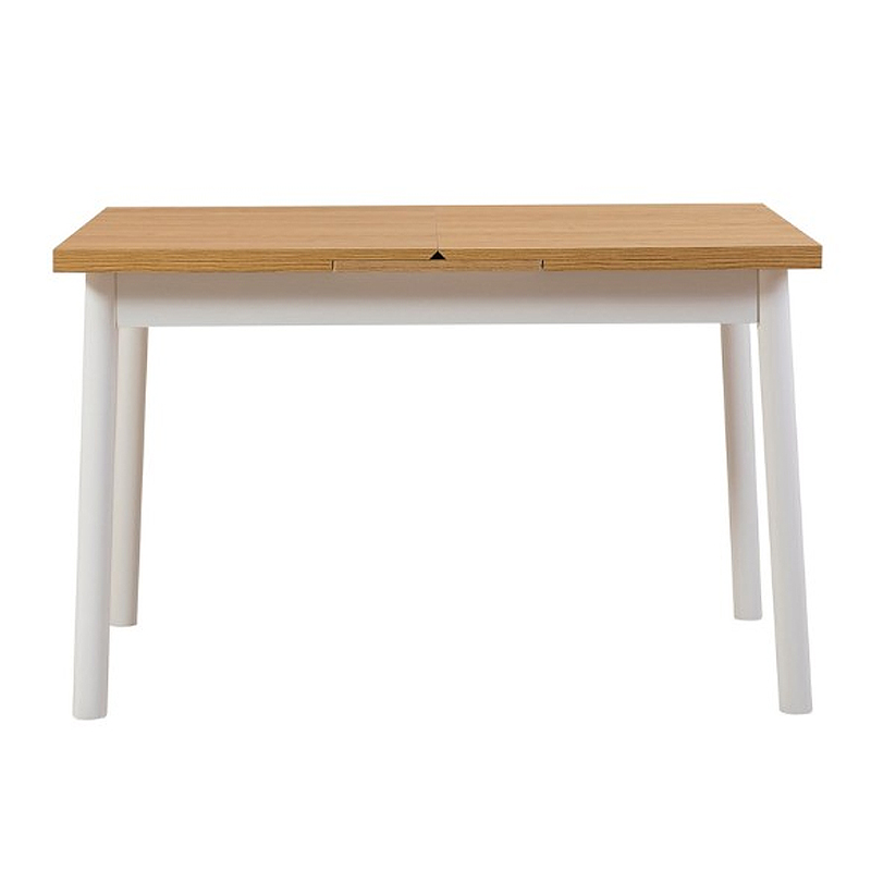 Jemmy Megapap melamine extendable table in natural - white color 120/153x75x77cm.