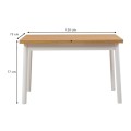 Jemmy Megapap melamine extendable table in natural - white color 120/153x75x77cm.