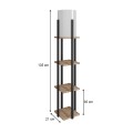 Nora Megapap floor lamp MDF - fabric in black - natural color 21x21x135cm.