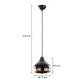 Precious Megapap E27 metallic ceiling lamp in black - bronze color Φ17x112cm.