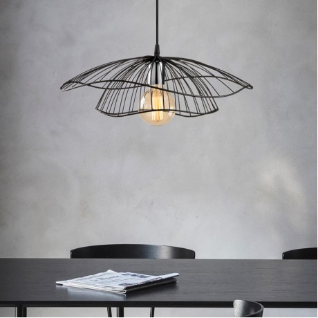 Yildo Megapap E27 metallic ceiling lamp in black color Φ50x111cm.