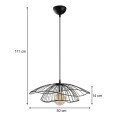 Yildo Megapap E27 metallic ceiling lamp in black color Φ50x111cm.