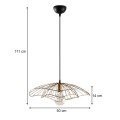 Yildo Megapap E27 metallic ceiling lamp in vintage gold color Φ50x111cm.