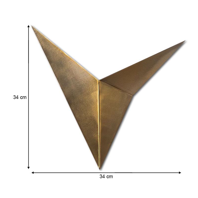 Bird Megapap metal in gold vintage color 34x5x34cm.