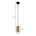 Kem Megapap E27 metallic ceiling lamp in gold color Φ9x124cm.