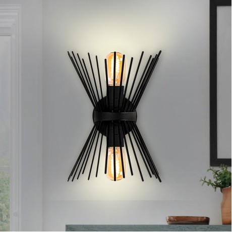 Kirpi Megapap E27 metal in black color 34x5x34cm.