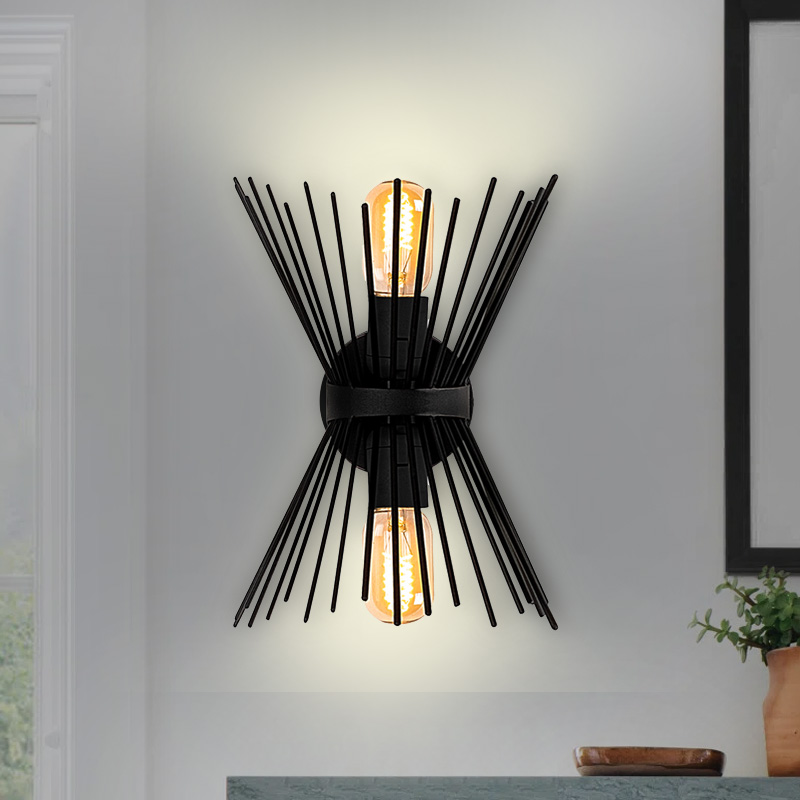 Kirpi Megapap E27 metal in black color 34x5x34cm.