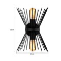 Kirpi Megapap E27 metal in black color 34x5x34cm.