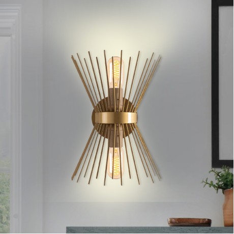 Kirpi Megapap E27 metal in gold color 34x5x34cm.