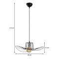 Tel Megapap E27 metallic ceiling lamp in black color Φ49x110cm.