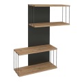 Melamine wall shelf Destan Megapap in color antracite - natural beech 65x19x96cm.