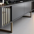 Goldline Megapap melamine tv unit in anthracite - gold color 180x30x48cm.