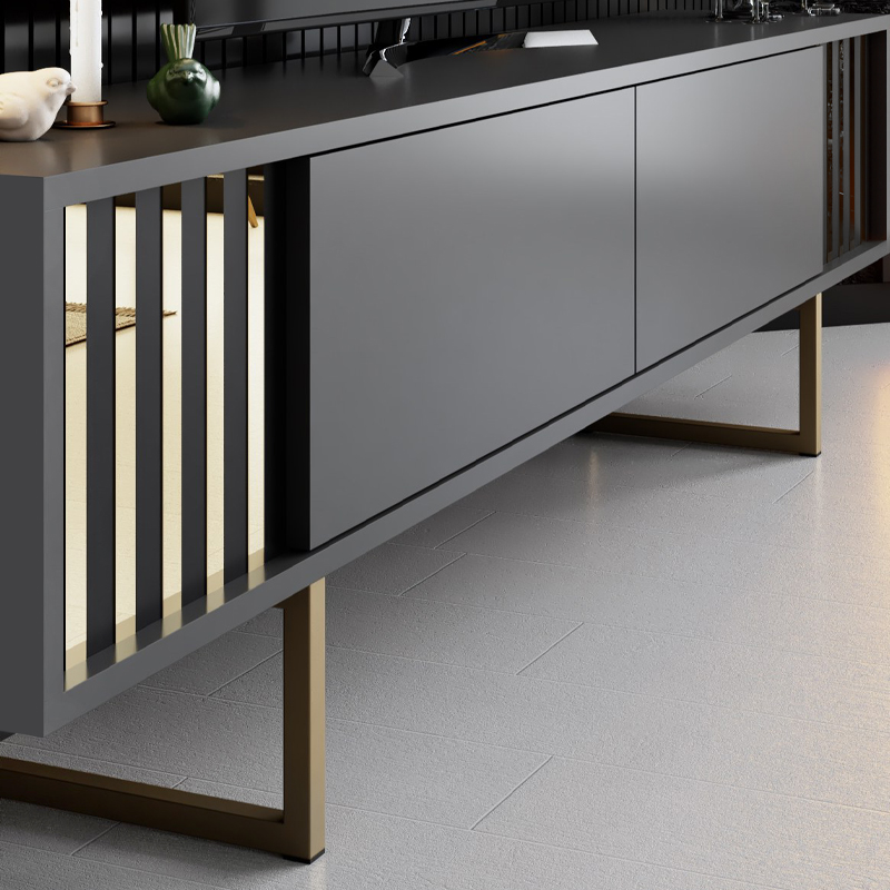 Goldline Megapap melamine tv unit in anthracite - gold color 180x30x48cm.