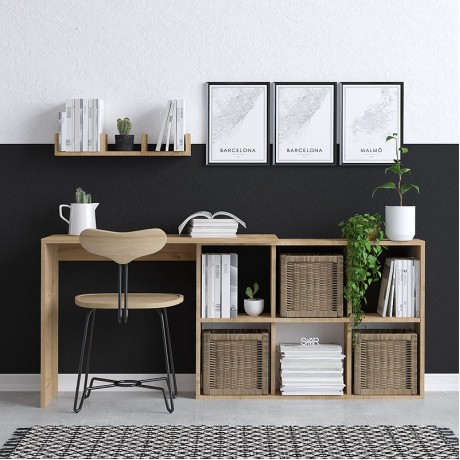 Γραφείο εργασίας Blake Megapap χρώμα φυσικό οξιάς 145x45x74εκ.