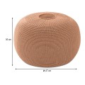 Stool - Pouf Knit Megapap knitted cinnamon color Φ47x35cm.