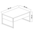 Luxe Megapap metal - melamine coffee table in travertine - gold color 90x60x40cm.