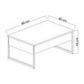 Luxe Megapap metal - melamine coffee table in walnut - gold color 90x60x40cm.