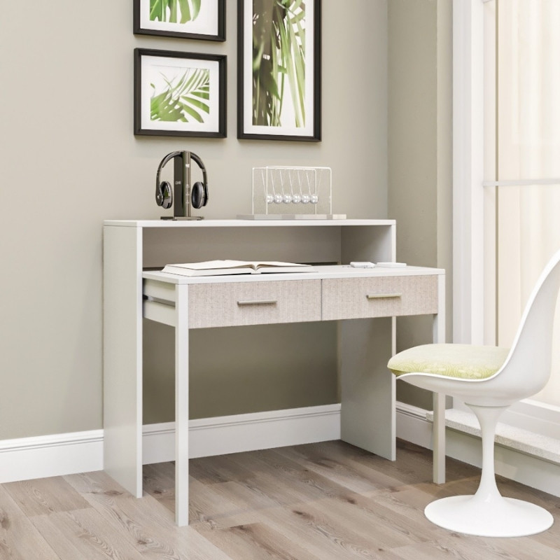 Nena Megapap melamine console / desk in white color 99x36/58x88cm.
