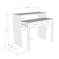 Nena Megapap melamine console / desk in white color 99x36/58x88cm.