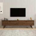 Paris Megapap melamine TV stand in walnut color 160x25x35cm.