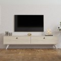 Paris Megapap melamine TV stand in travertine color 160x25x35cm.