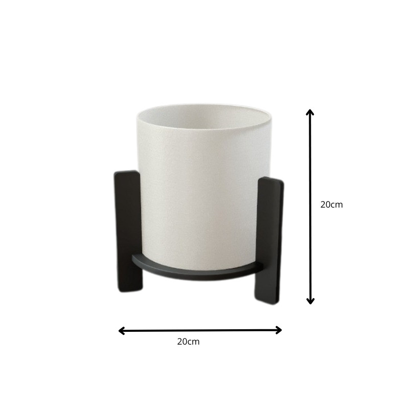 Φωτιστικό επιτραπέζιο Pine Megapap E27 Mdf - ύφασμα Pvc χρώμα μαύρο - κρεμ Ø20x20εκ.