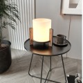 Pine Megapap MDF E27 table lamp in walnut - cream color Ø20x20cm.