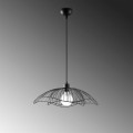 Farac Megapap E27 metallic ceiling lamp in black color Ø50x31/111cm.