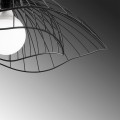 Farac Megapap E27 metallic ceiling lamp in black color Ø50x31/111cm.