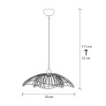 Farac Megapap E27 metallic ceiling lamp in black color Ø50x31/111cm.